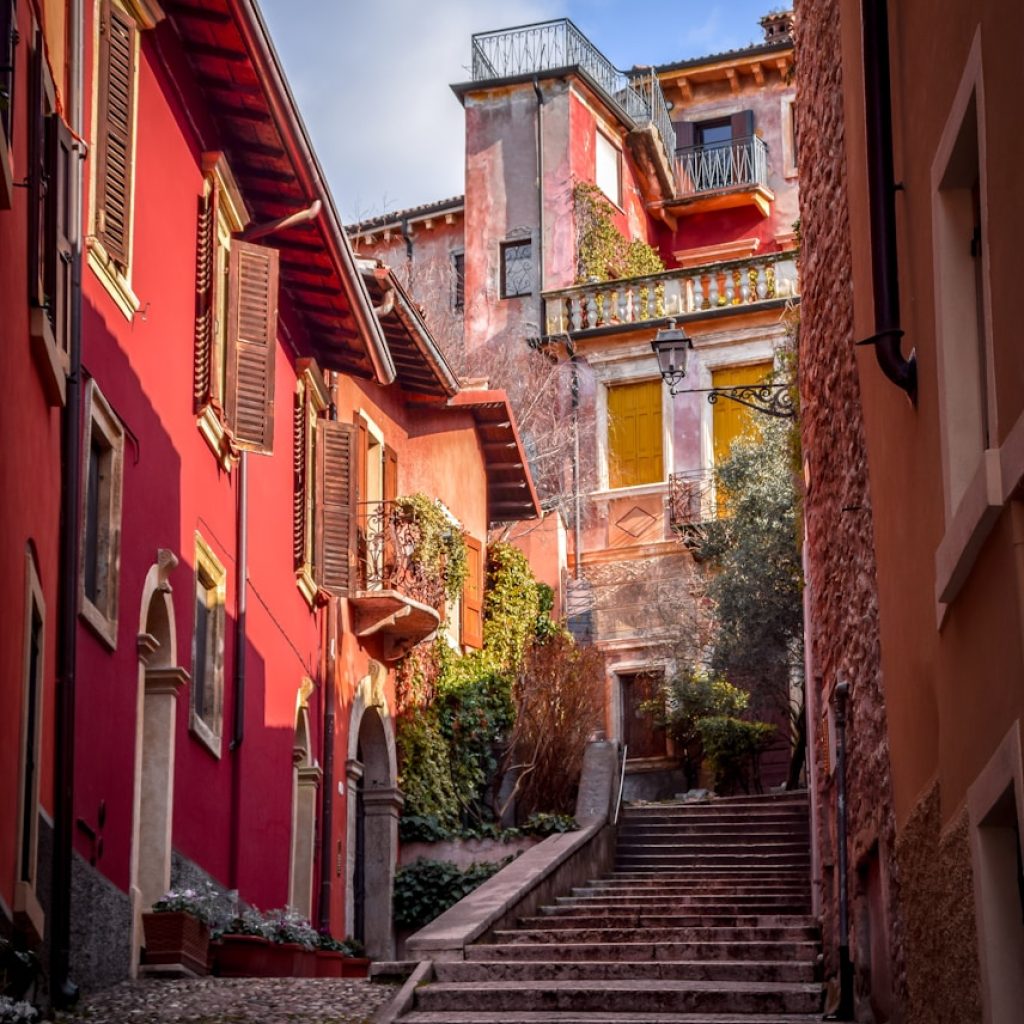 a set of stairs leading up to a building